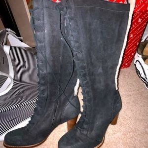 UGG  New Leather Suede Tall Lace Up Boot